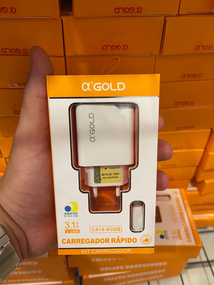 Carregador Lightning 3.1A 2 USB A'Gold - CA19-9