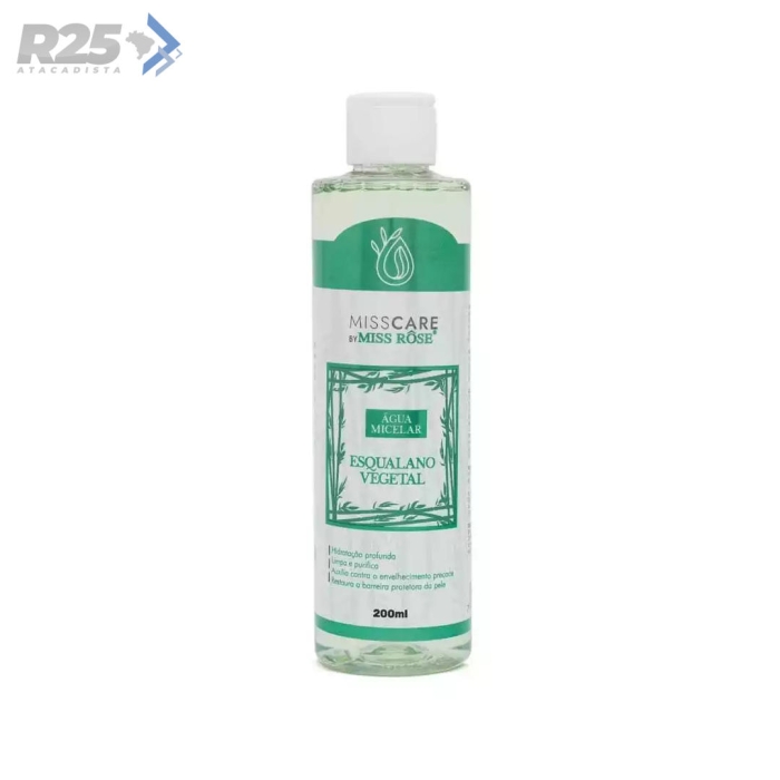 Água Micelar Esqualano Vegetal 200ml - Miss Rôse