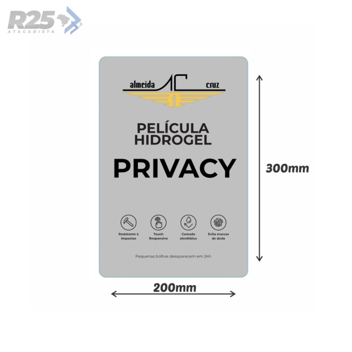 Lâmina Hidrogel Privacidade Fosca  para Máquina de Películas Almeida Cruz - Tablet 11