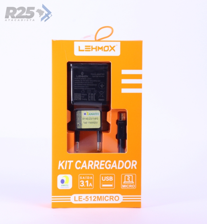 Carregador Micro USB V8 3.1A Lehmox - LE-512