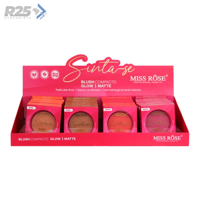 Blush Compacto Glow E Matte Sinta-se - Miss Rôse
