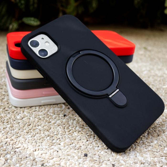 Capa Emborrachada com Veludo Interno e Suporte - Apple