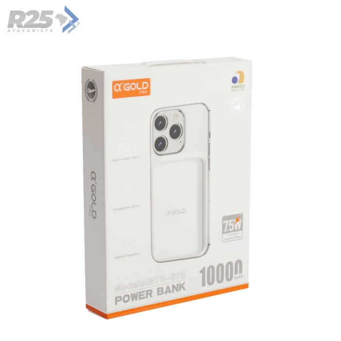Carregador Portátil Magnético 10.000mAH A' Gold - BTE-07B