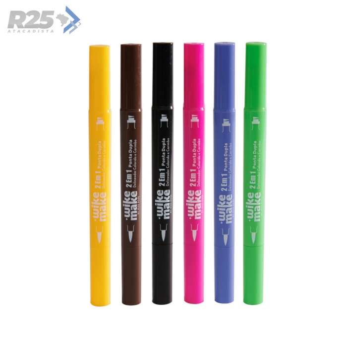Delineador Colorido e Carimbo 2 em 1 Ponta Dupla Wike Make - Miss Rôse WM7402-006Z36