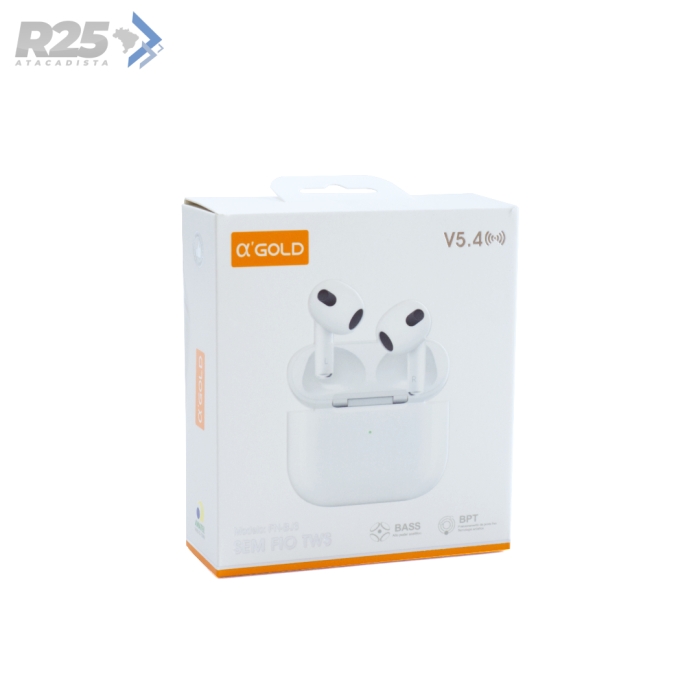 Fone de Ouvido Bluetooth sem Borracha A'Gold - FN-BJ3