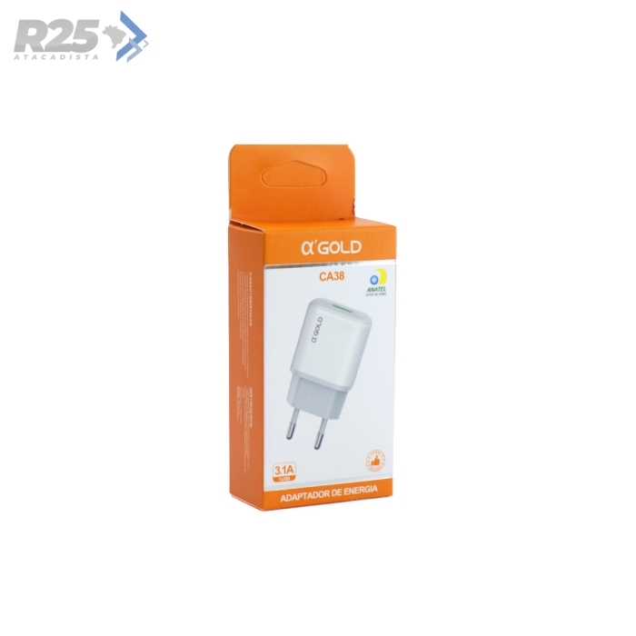 Fonte Carregador USB 3.1A A'Gold - CA38