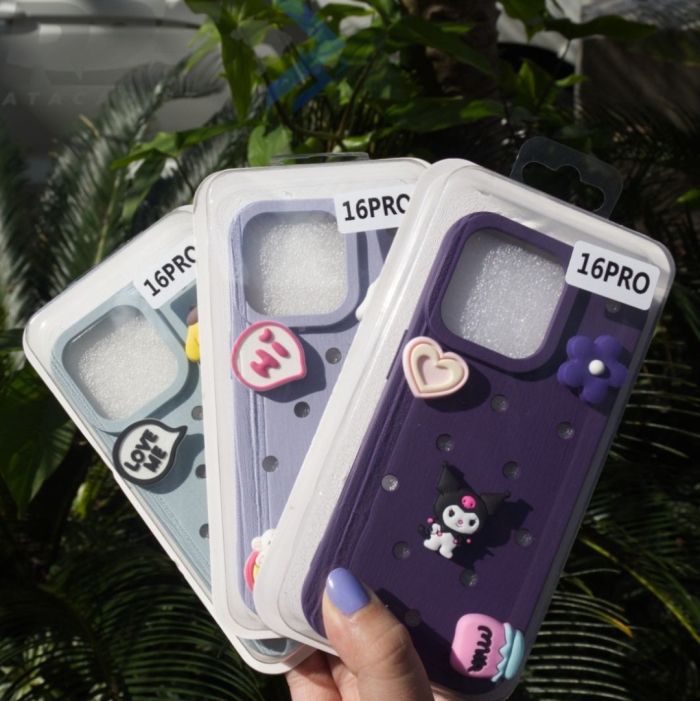 Capa de Silicone Crocs com Pins  - Apple