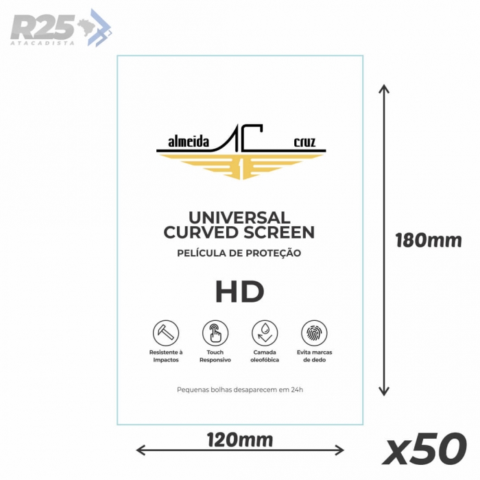 Pacote de Lâminas Hidrogel HD para Máquina de Películas Almeida Cruz - Celular - 50 Unidades