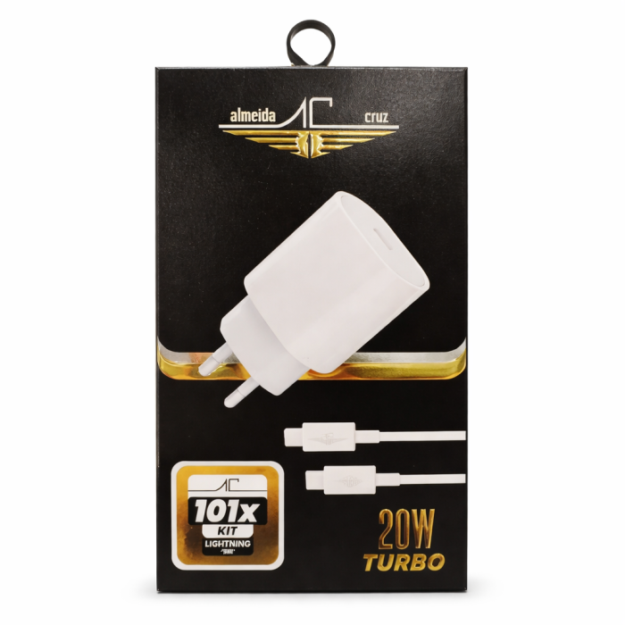 Carregador Turbo 20W + Cabo Standard 101X Kit Lightning