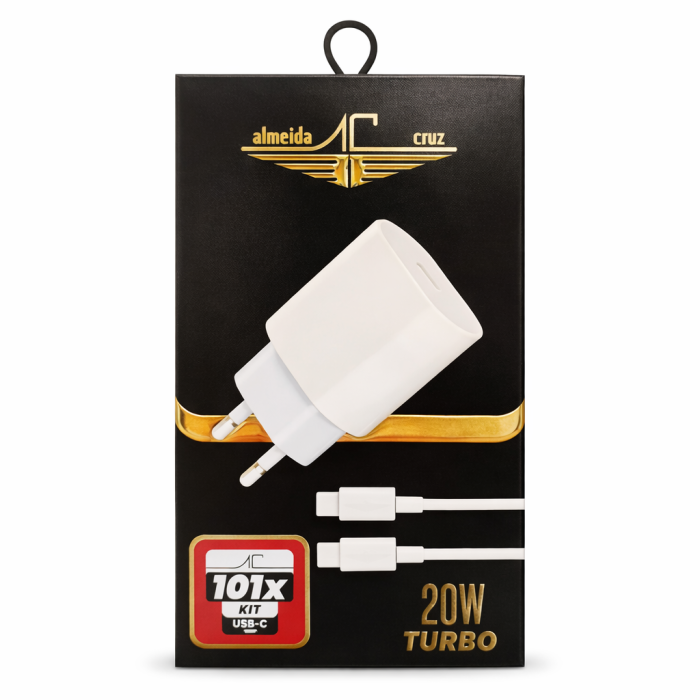 Carregador Turbo 20W + Cabo Standard 101X Kit Type-C
