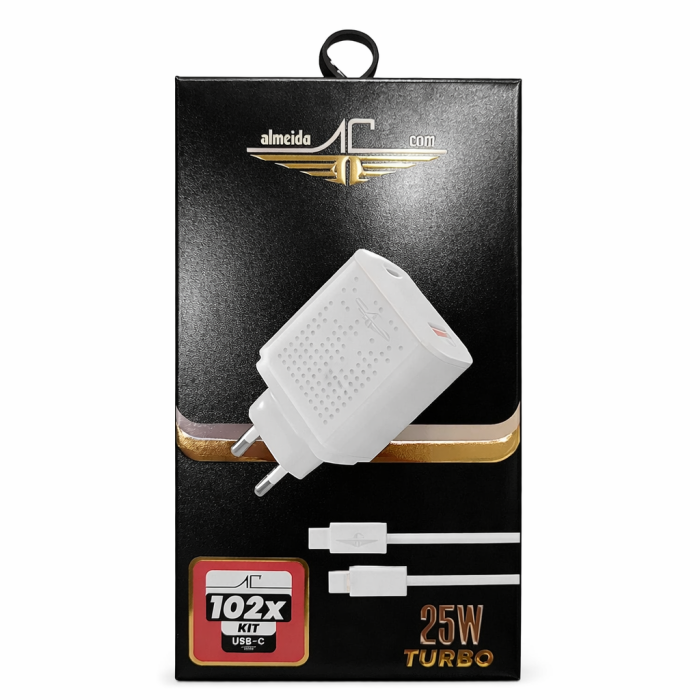 Carregador Turbo 25W + Cabo Standard 102X Kit Type-C