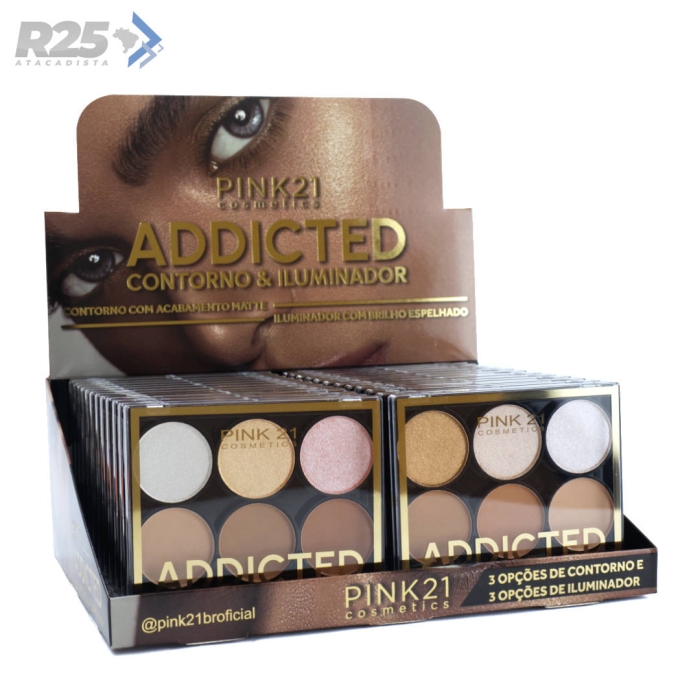 Paleta Contorno e Iluminador Addicted - Pink21 CS3594