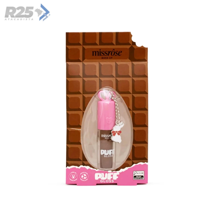 Puff Gloss Chocolate com Chaveiro - Miss Rôse 
