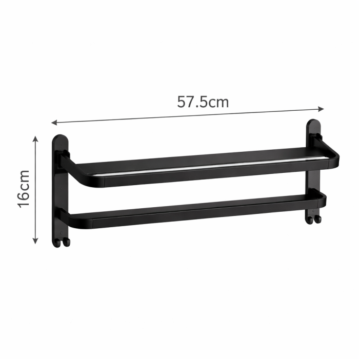 Toalheiro em Alumínio 2 andares STARMEGA- ST-541